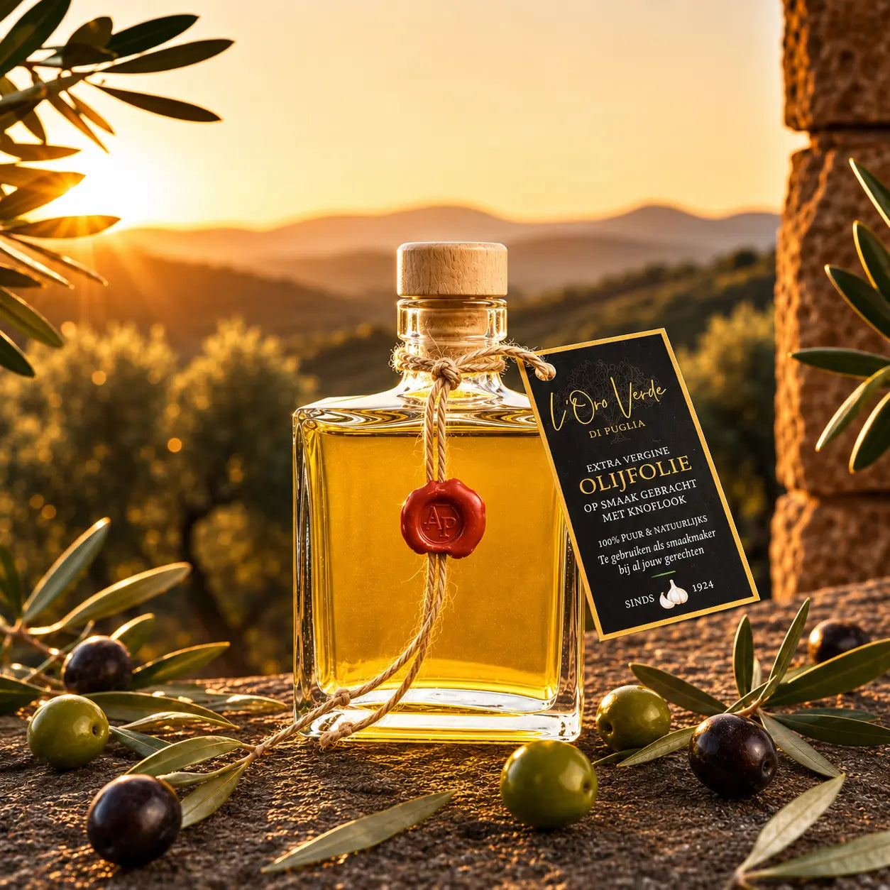 Olijfolie Knoflook 250ml L'Oro Verde di Puglia